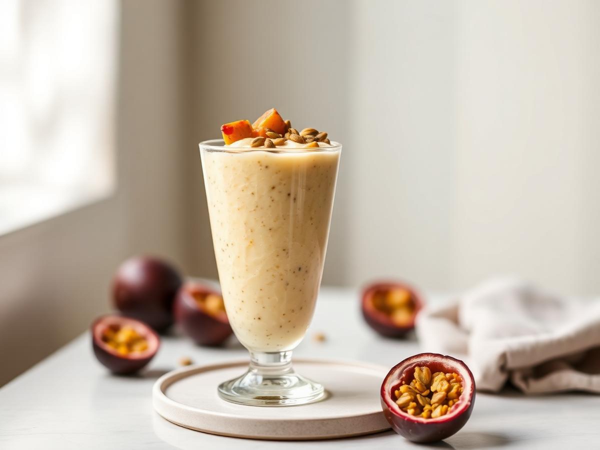 "Mousse" de maracujá proteico (alto volume)